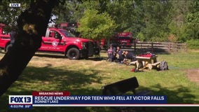 Teenager rescued after fall at Victor Falls