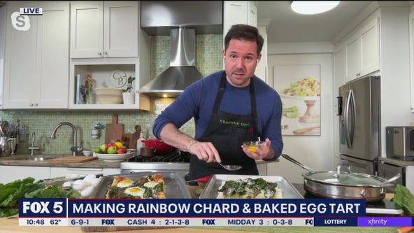 Chadwick Boyd makes a colorful Easter egg tart