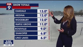 Snow totals from latest Twin Cities winter storm