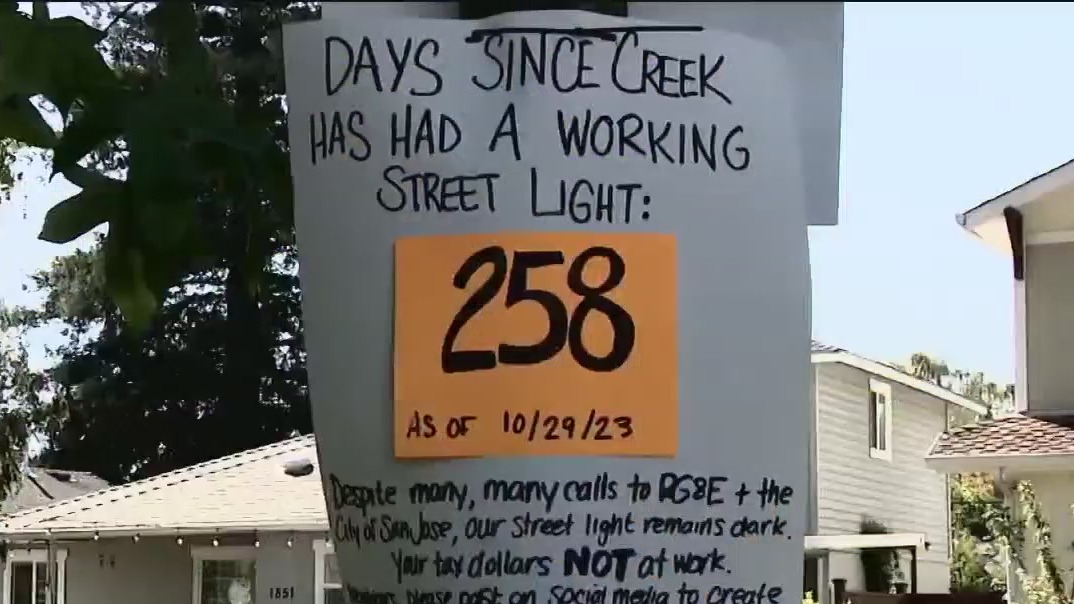 After 258 days without a working streetlight, some San Jose residents want answers