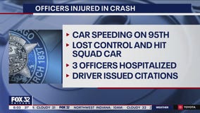 3 Chicago police officers injured in Burnside car crash