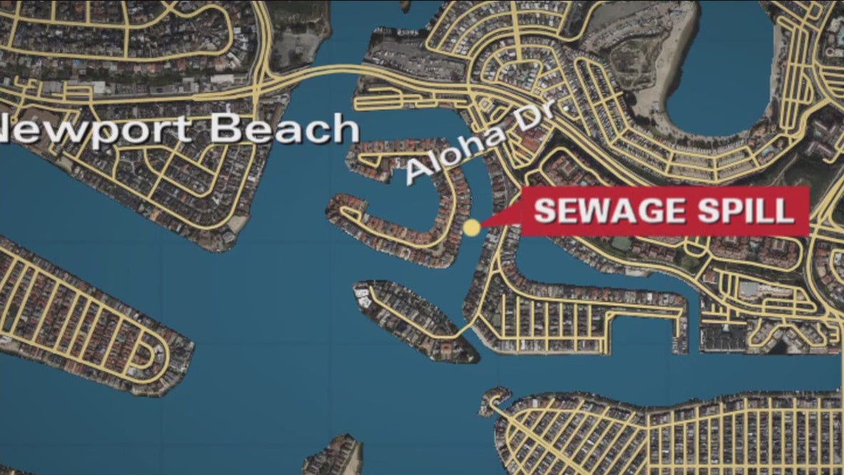 Sewage spill closes beaches in Newport Beach