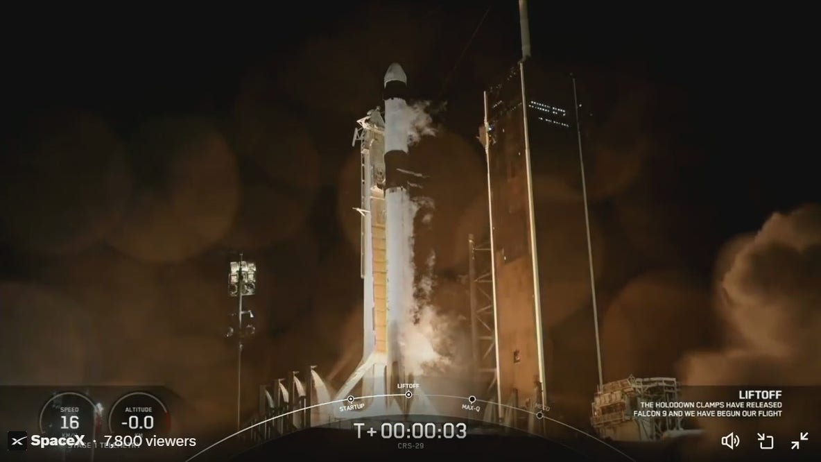 SpaceX launches CRS 29 mission to ISS