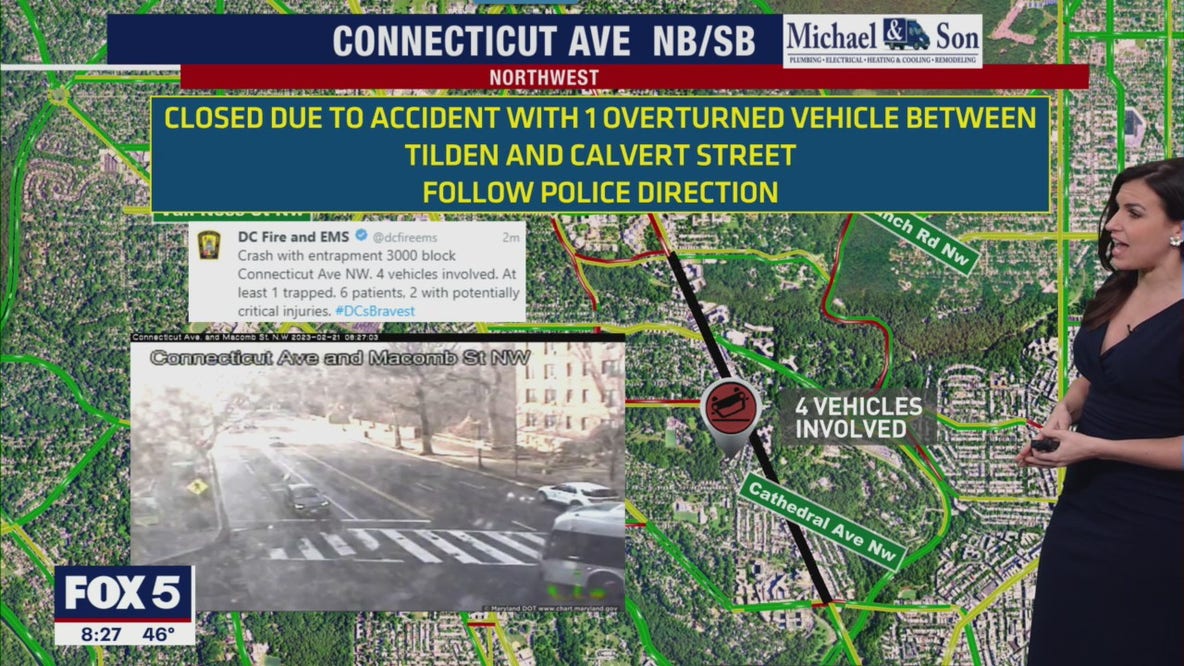 Multi-vehicle crash leaves several injured in northwest DC