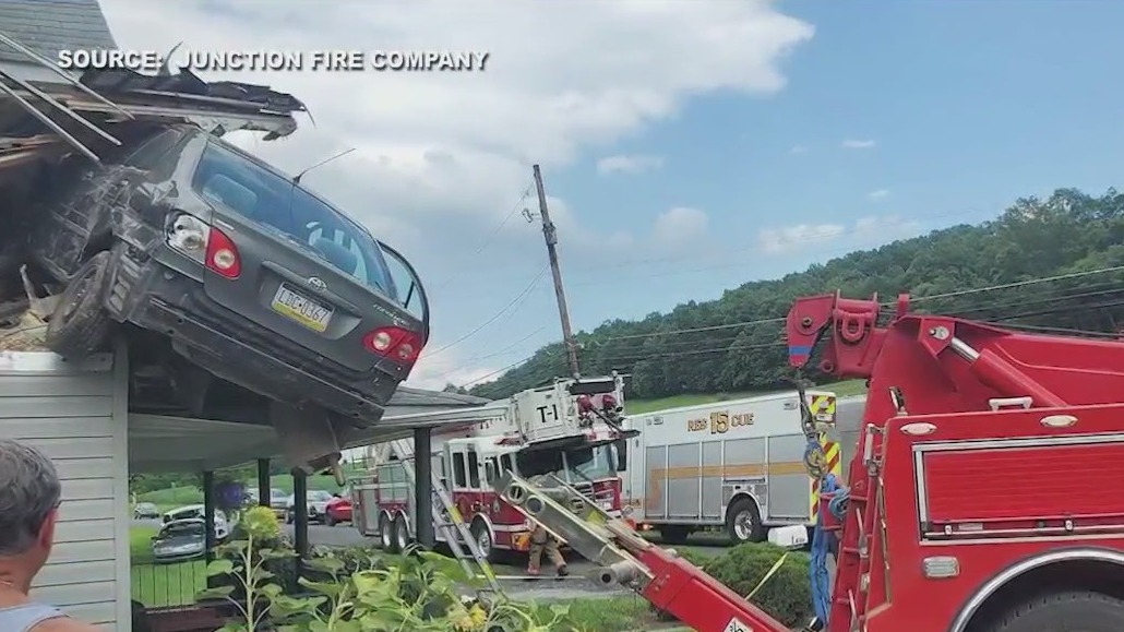 Car crashes into 2nd story of home