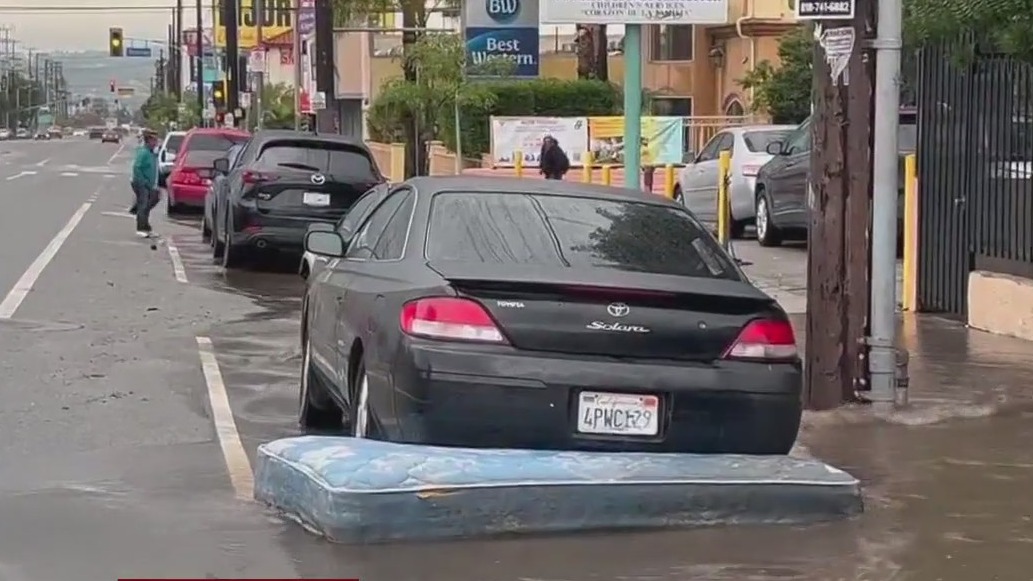 Drivers stranded, mattress floats in SoCal floods