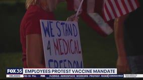 Employees protest vaccine mandate