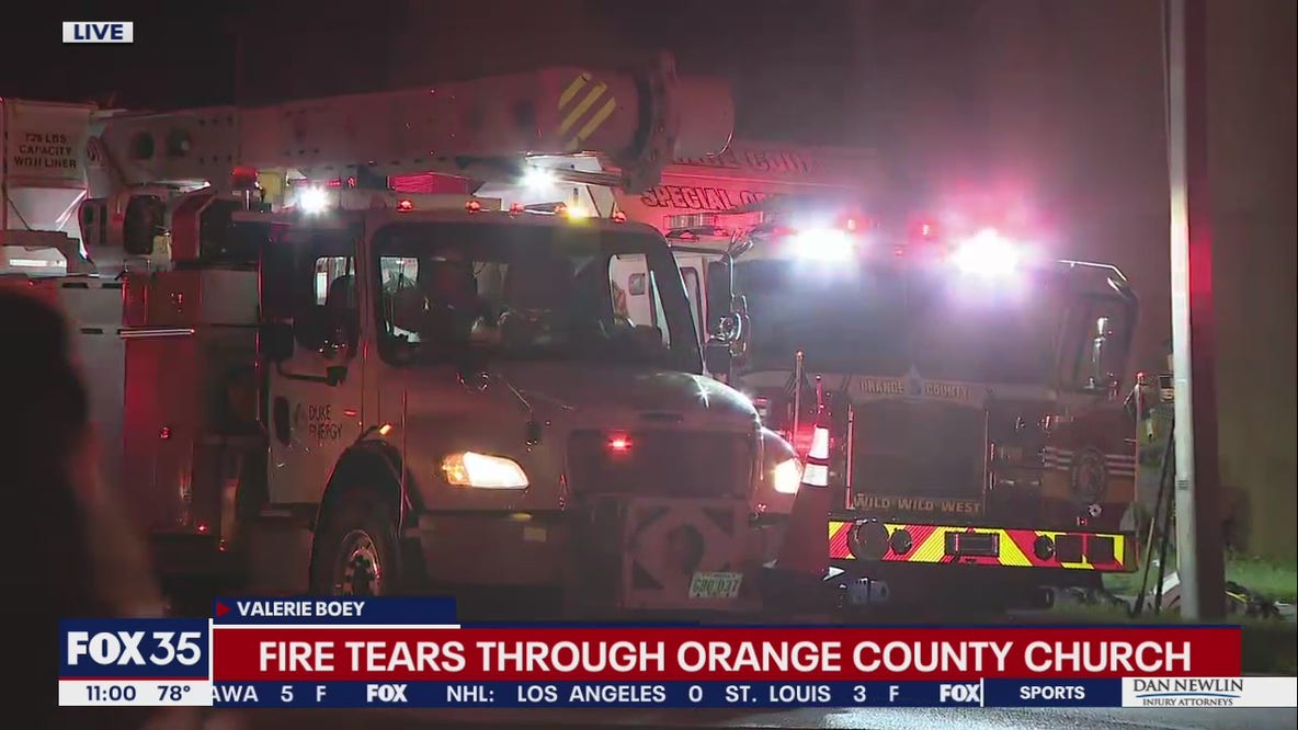 Crews battle fire at Orange County church in Pine Hills