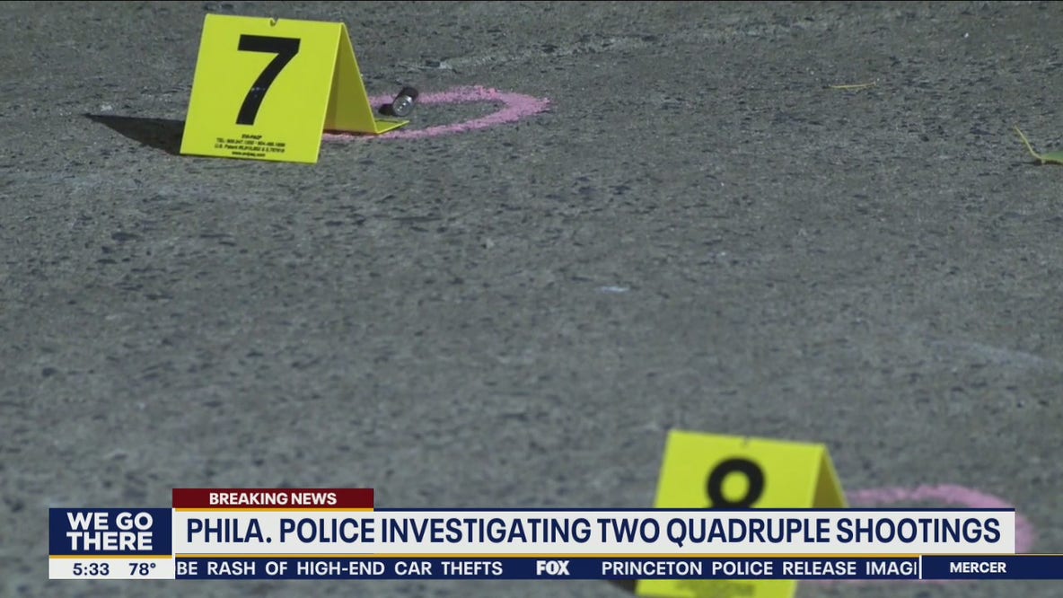 Philadelphia police investigating 2 separate quadruple shootings