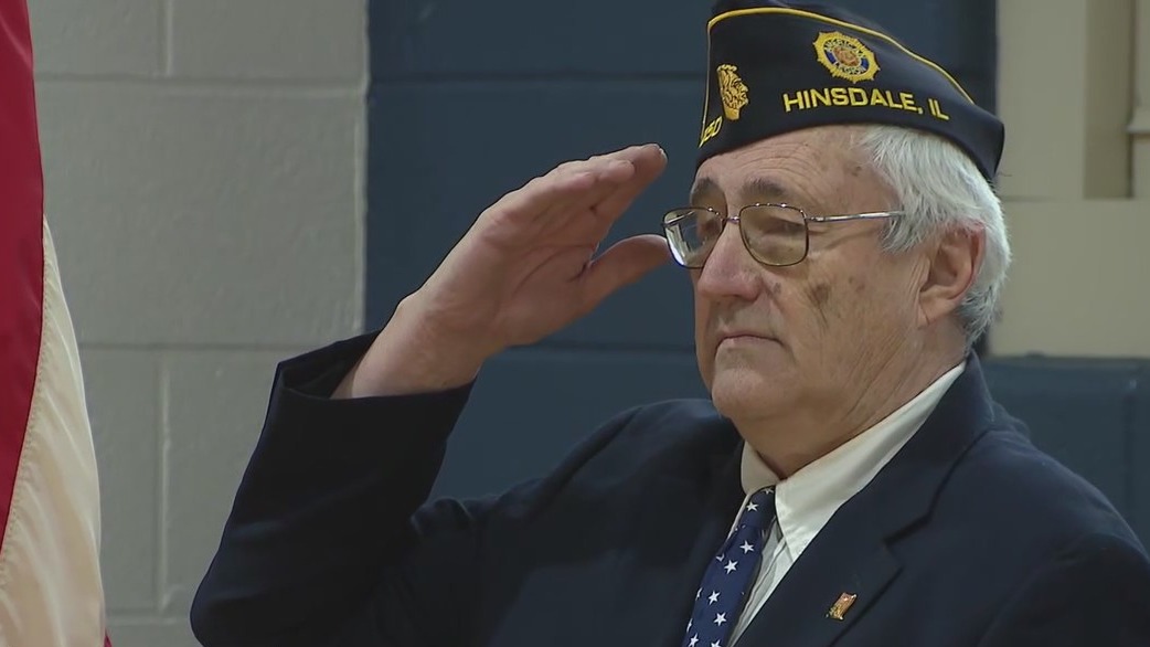 Students honor generations of military veterans at Hinsdale elementary school