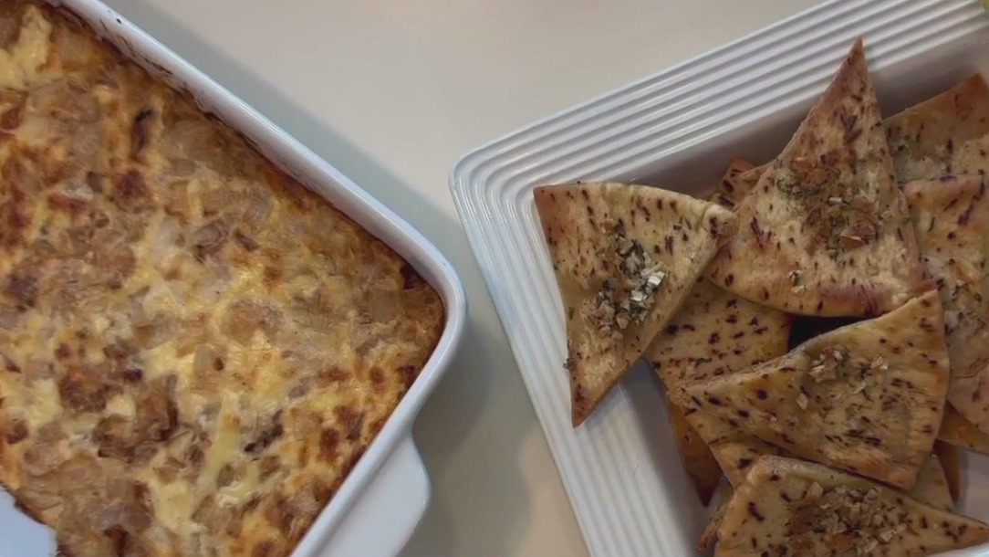 Allison's Cooking Diary: Onion cheese dip & pita chips