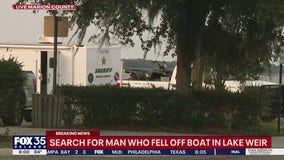 Search for man who fell off boat in Lake Weir