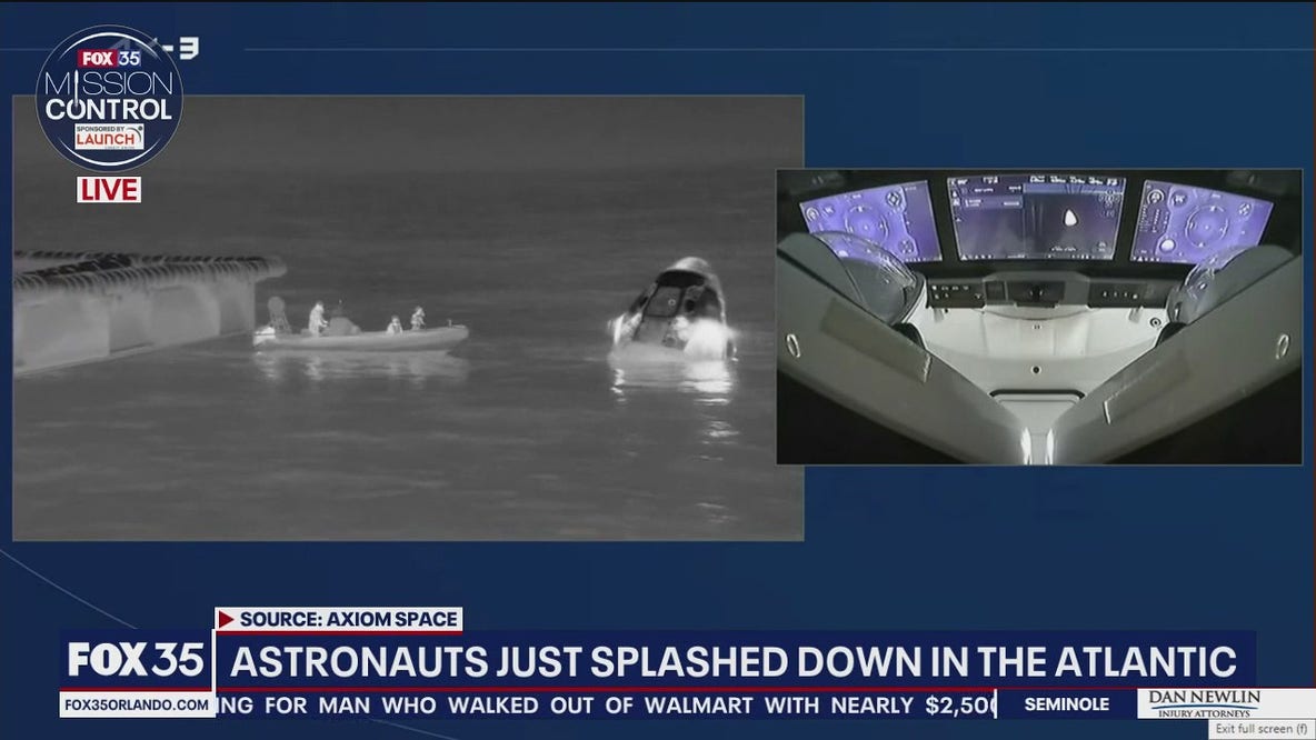 Axiom 3 astronauts splash down off Florida coast