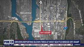 Drivers reporting blown tires at West Seattle Bridge off-ramp