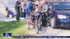 Wheelchair bound South Jersey girl surprised with a gift of a special bike