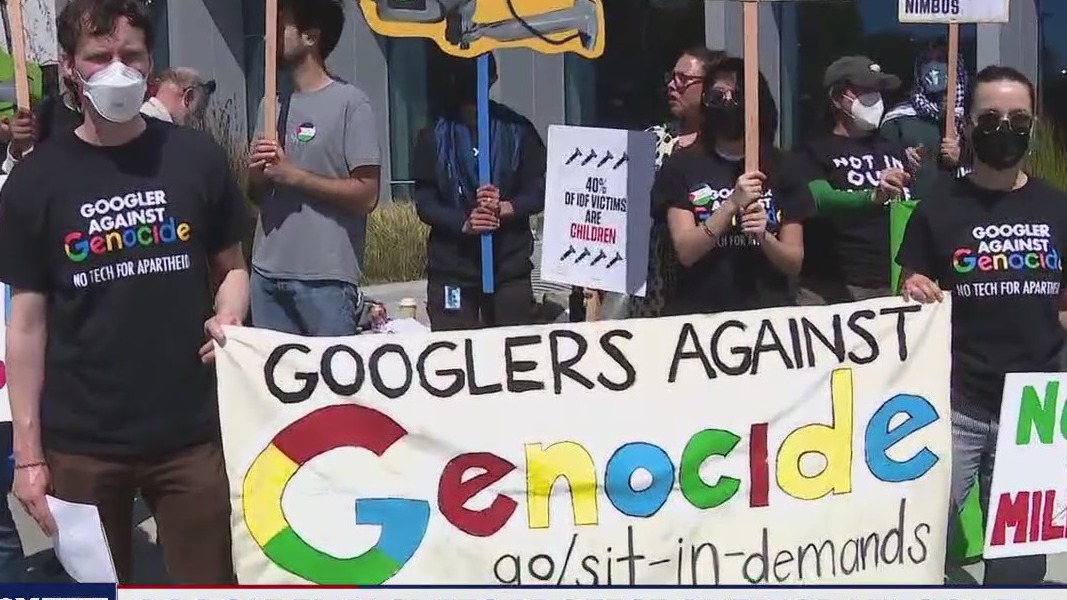 'Googlers against Genocide:' protest outside headquarters