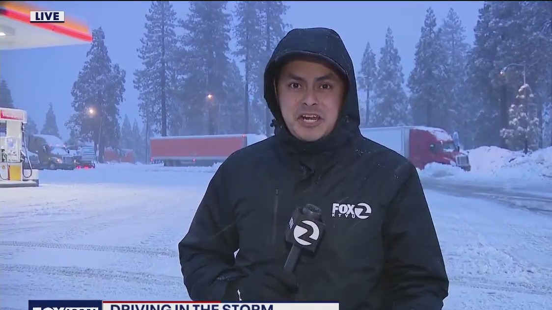 Blizzard conditions make Sierra driving dangerous
