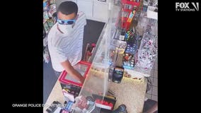 Man spotted robbing gas station store at gunpoint in Orange