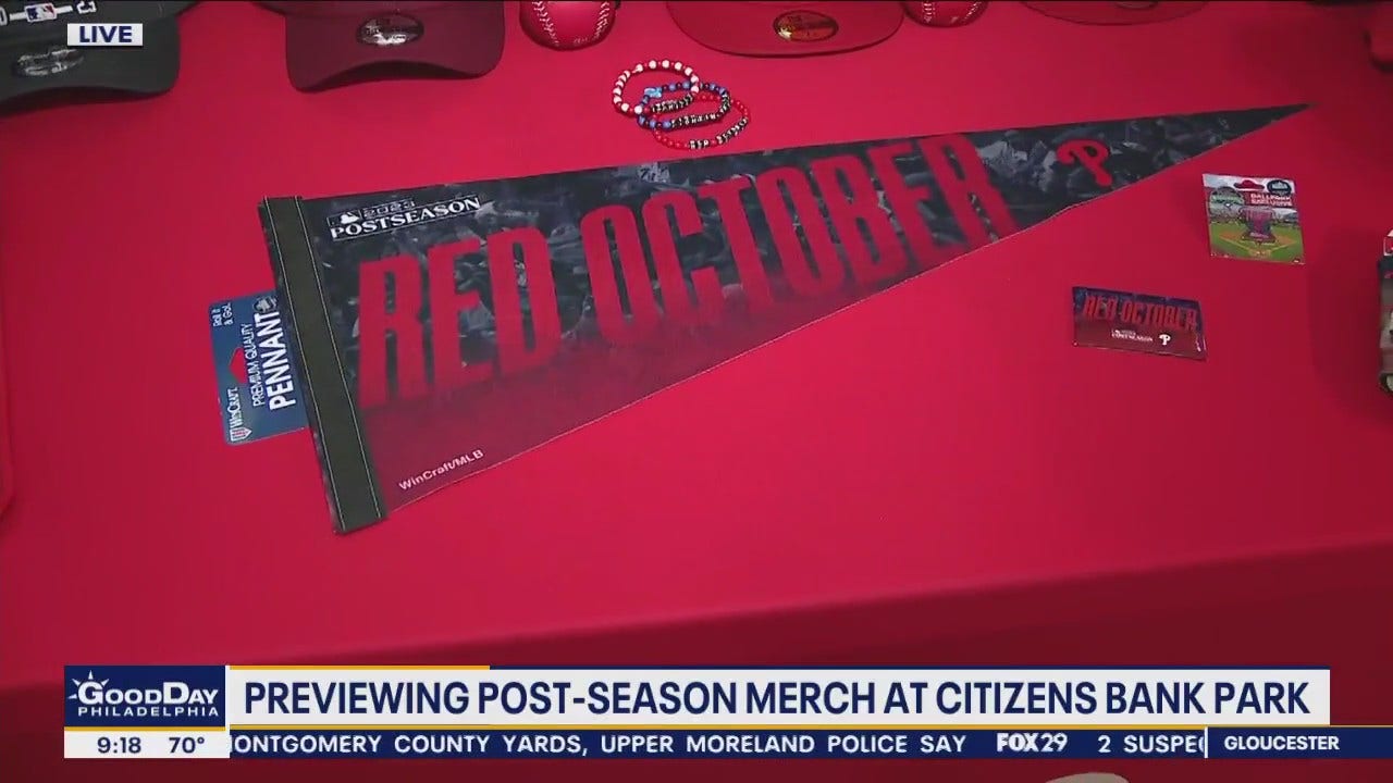 Preview of Phillies postseason merchandise at Citizens Bank Park