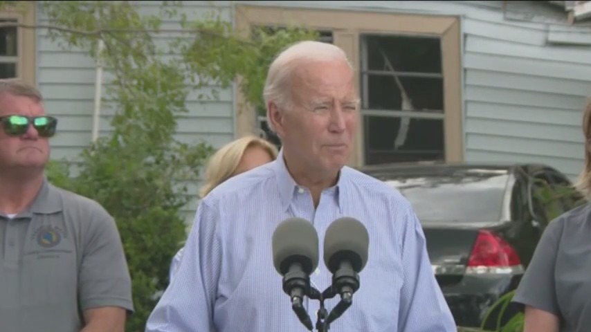 President Joe Biden visits Florida to meet with hurricane survivors and offer support