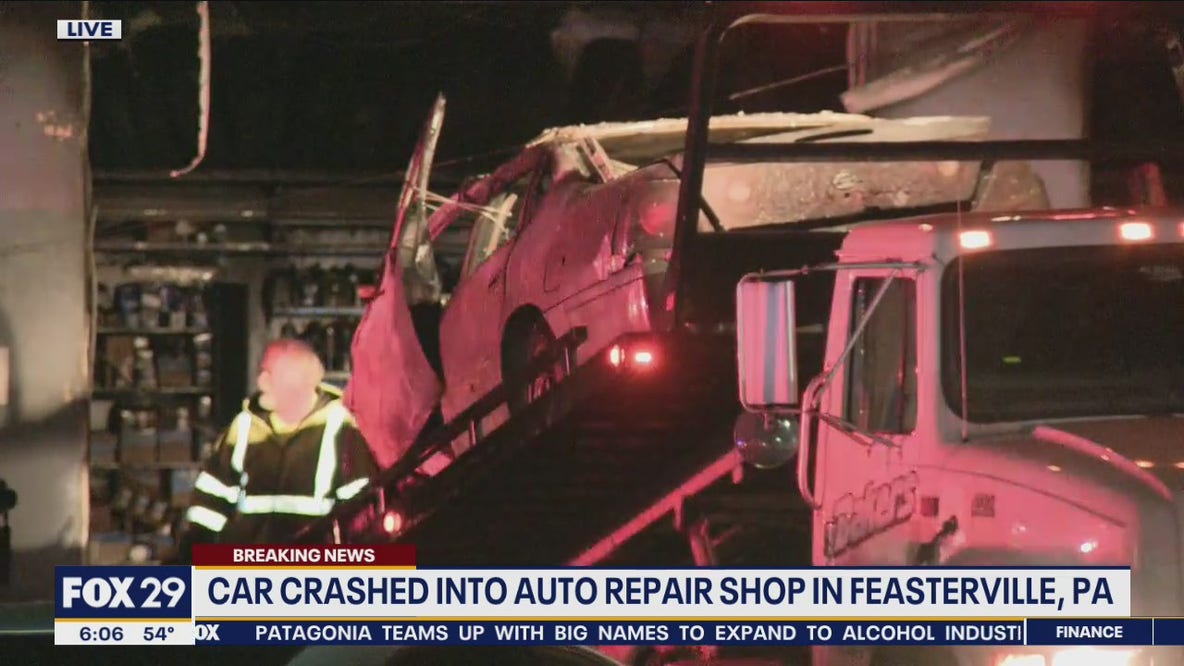 Car crashes into Feasterville auto repair shop
