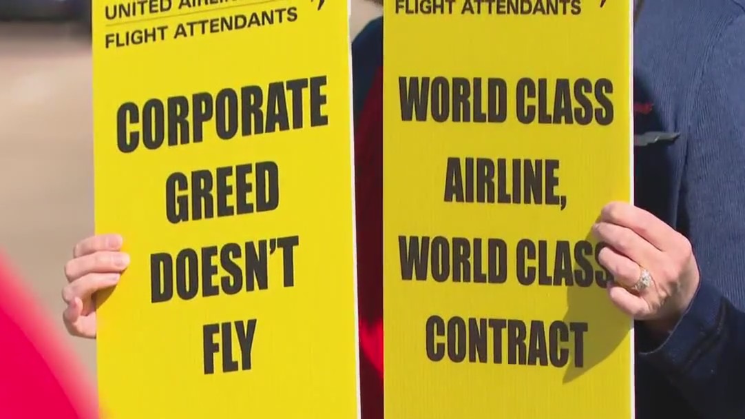 Flight attendants picketing across the country