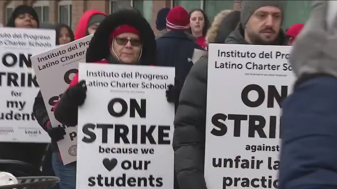 Chicago charter school teachers hit the picket line, demand more resources