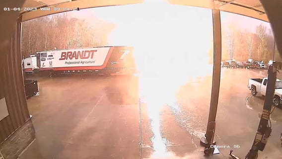 Sparks fly as lightning strikes truck in North Carolina