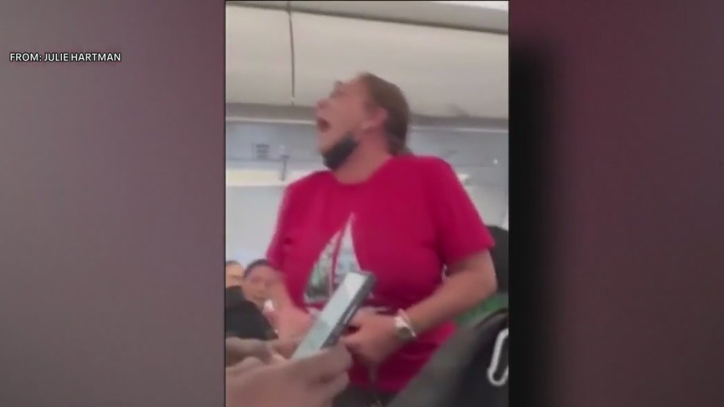 Woman drops pants on plane during outburst