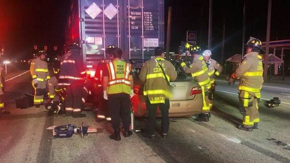 VIDEO: Haines City firefighters rescue driver trapped under semi-truck