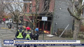 One person missing after fire destroys history building
