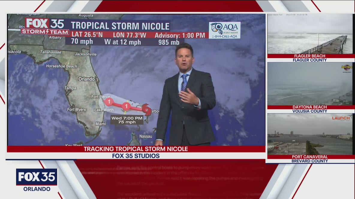 Tracking the Tropics: Center of Tropical Storm Nicole over the Bahamas