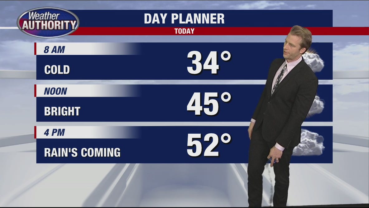 Warmer Thursday with rain on the way