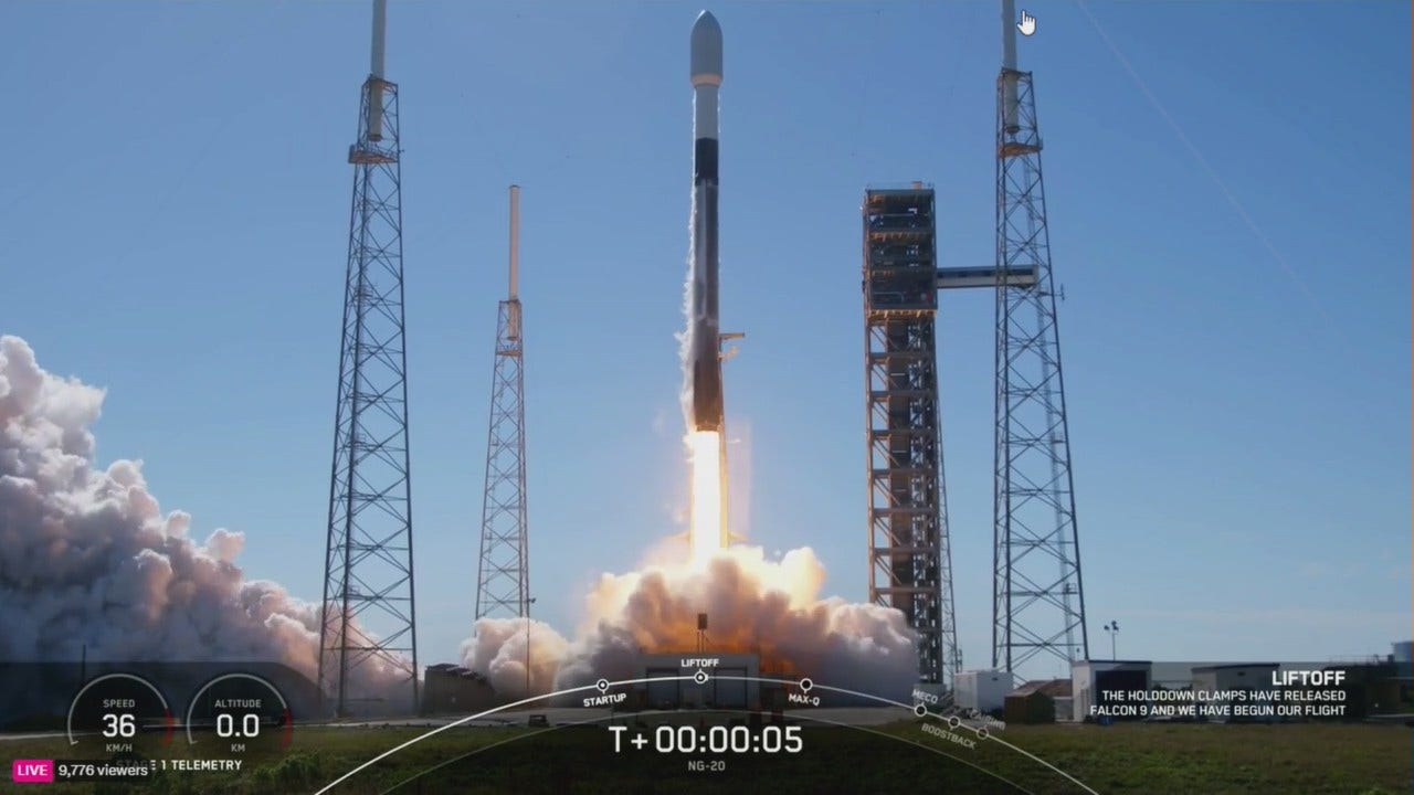 Watch again: SpaceX Falcon 9 rocket successfully launches NG-20 
