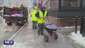 Chicagoans battle icy roads, sidewalks with heavy measures of salt and caution