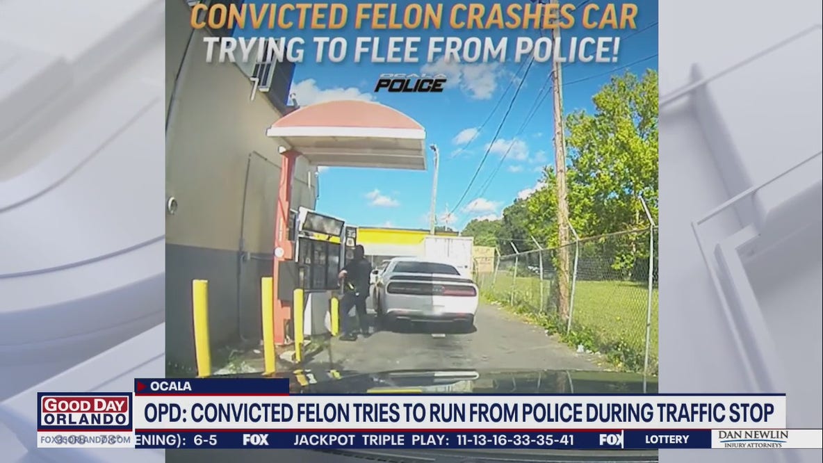 Watch: Convicted felon tried to run from Ocala police during traffic stop, police say