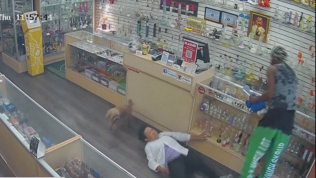 Man throws elderly store worker to ground