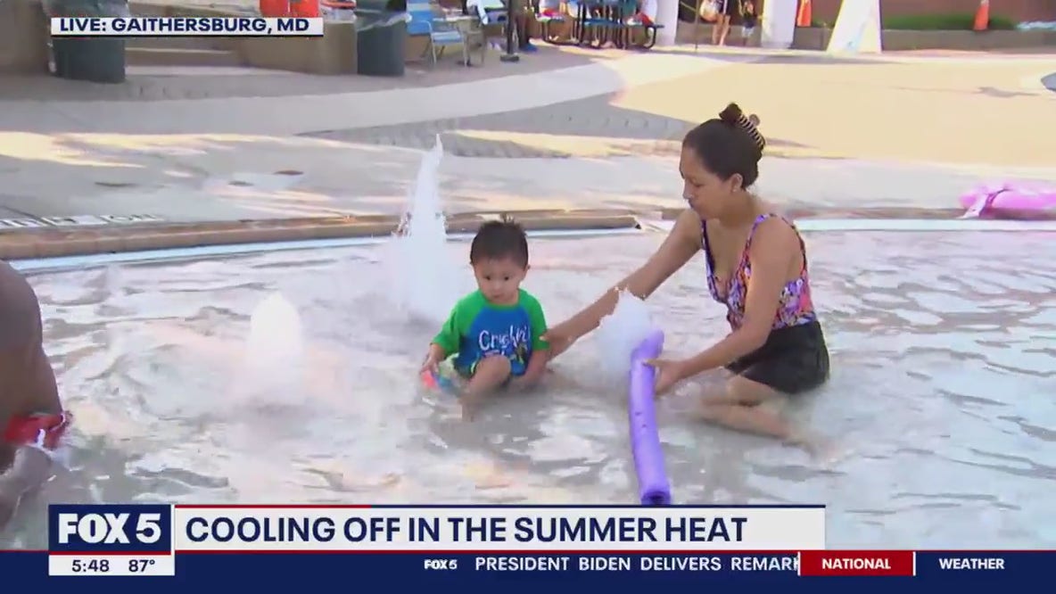 Cooling off at the water park in Gaithersburg