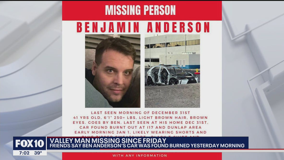 Phoenix man missing since Dec. 1; car found burned