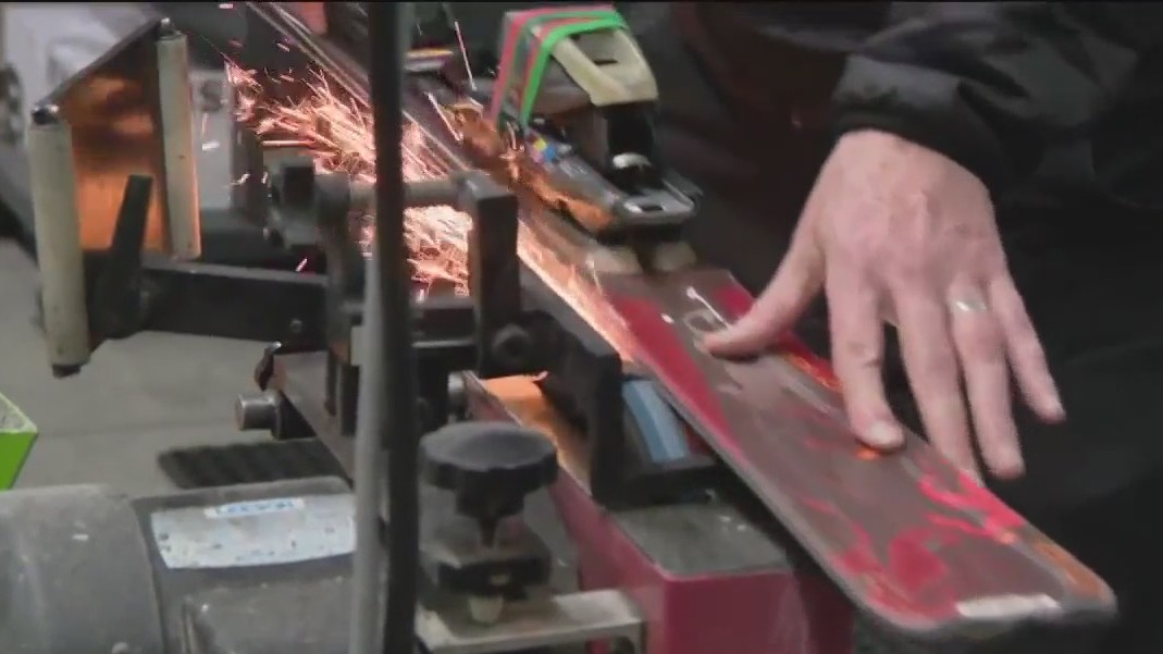 Ski gear and windshield wipers moving with latest storm