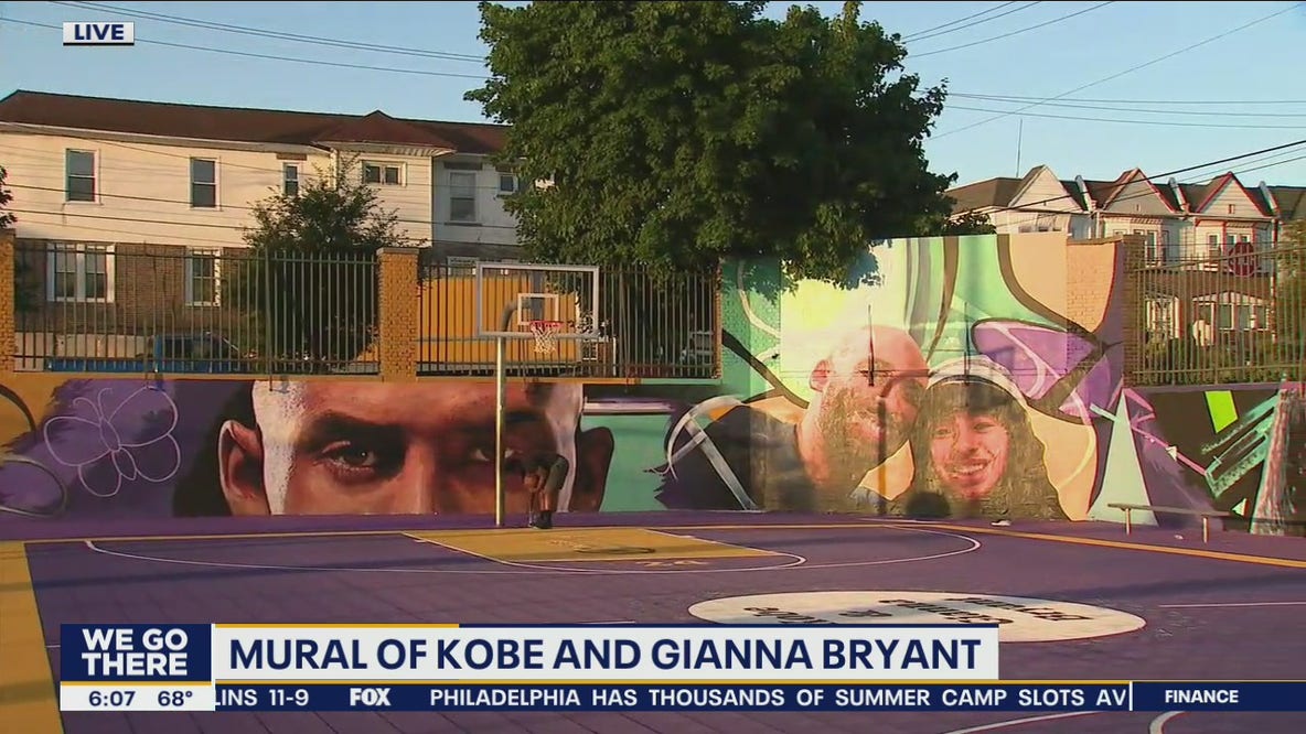 Tribute mural of Kobe & Gianna Bryant unveiled in Philadelphia