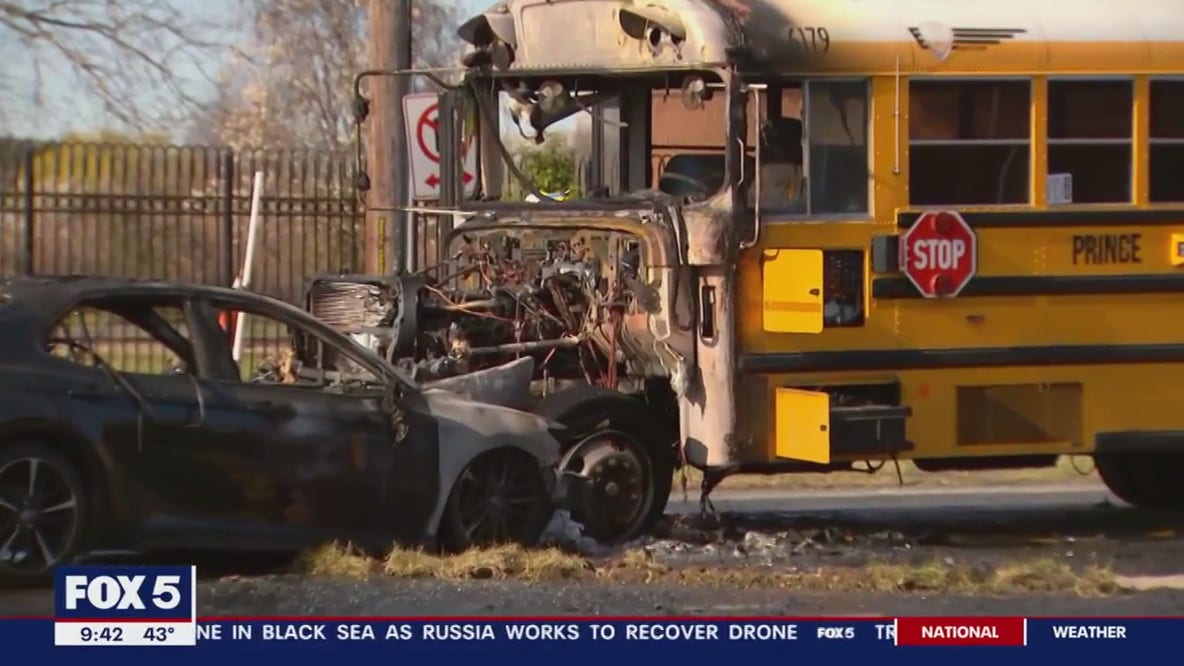School bus involved in fiery head-on collision in Prince George's County