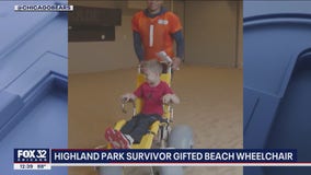 Chicago Bears surprise boy paralyzed in Highland Park shooting