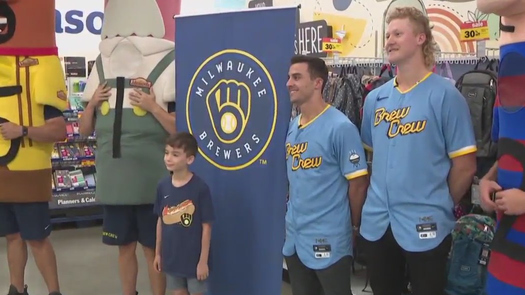 Back-to-school shopping, Brewers rookies help kids get ready