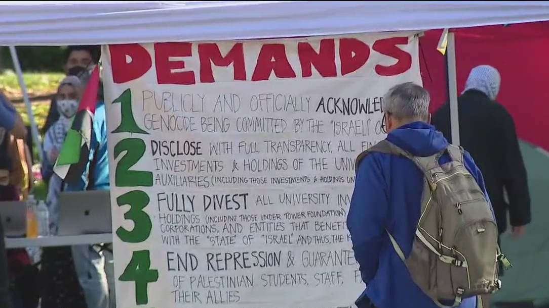 Pro-Palestinian protesters set up SJSU encampment, asked to leave