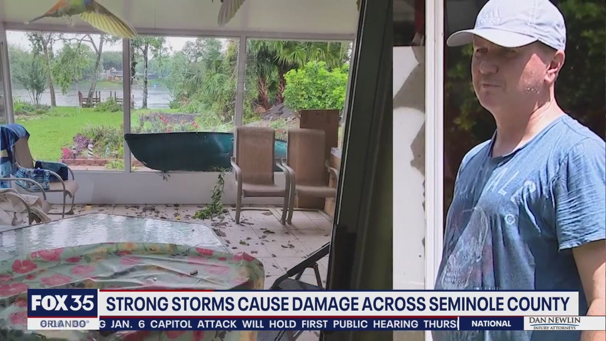 Canoe crashes into Florida home after strong winds lift it through window