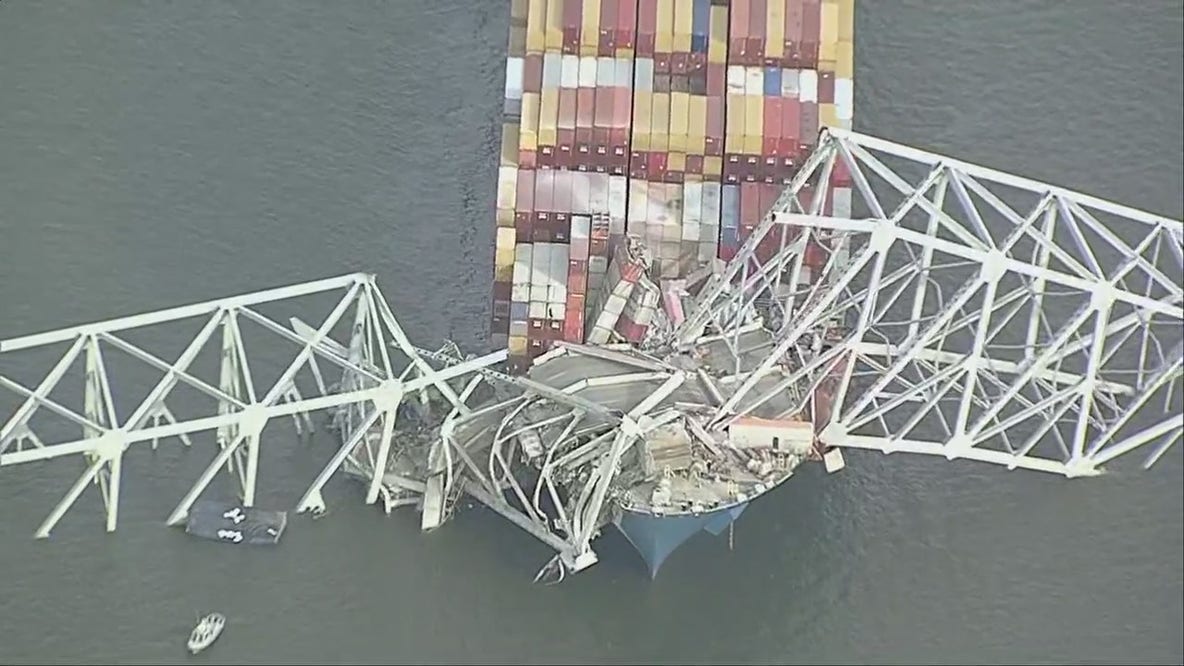 Paved section of Baltimore beltway lands on cargo ship that caused Key Bridge collapse