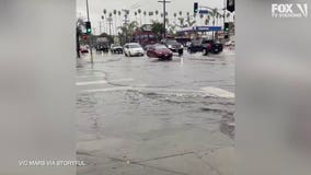 South LA intersection flooded after heavy rain
