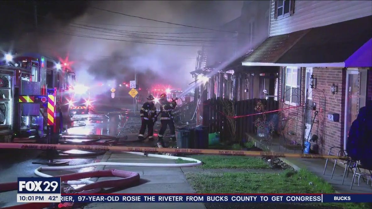 Large fire spreads to multiple homes in Royersford, 45 PECO customers without power
