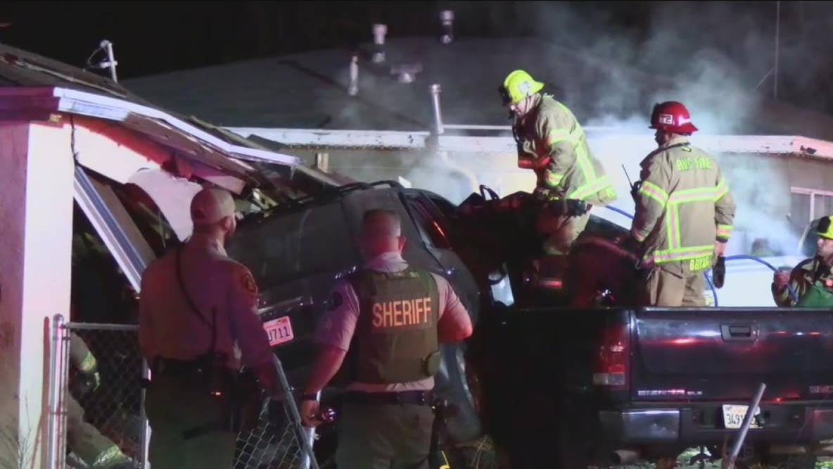 1 killed, 1 injured after car plows into Moreno Valley home